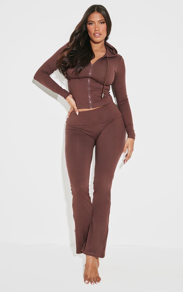 Shape  Sculpted Foldover Waist Flare Trousers by PRETTYLITTLETHING