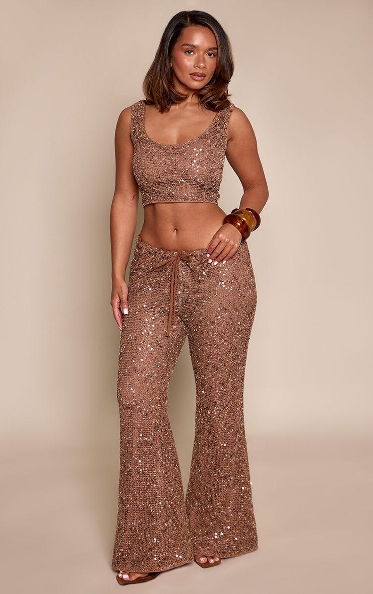 Shape  Sequin Wide Leg Trouser Co-ord by PRETTYLITTLETHING