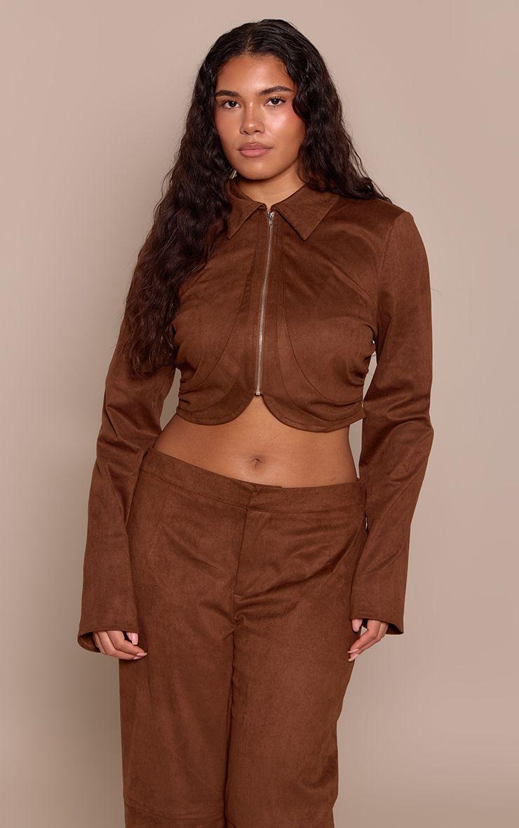 Shape  Suede Zip Through Jacket Co-ord by PRETTYLITTLETHING