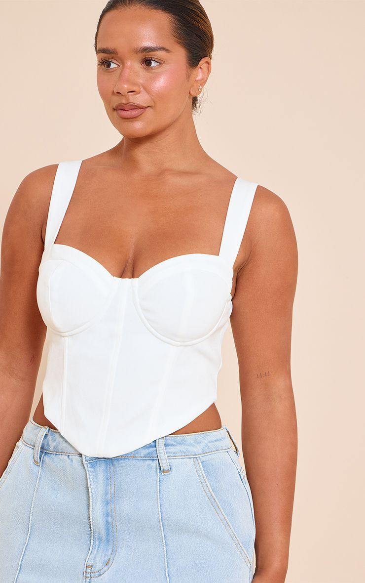 Shape  Woven Corset Detail Crop Top by PRETTYLITTLETHING