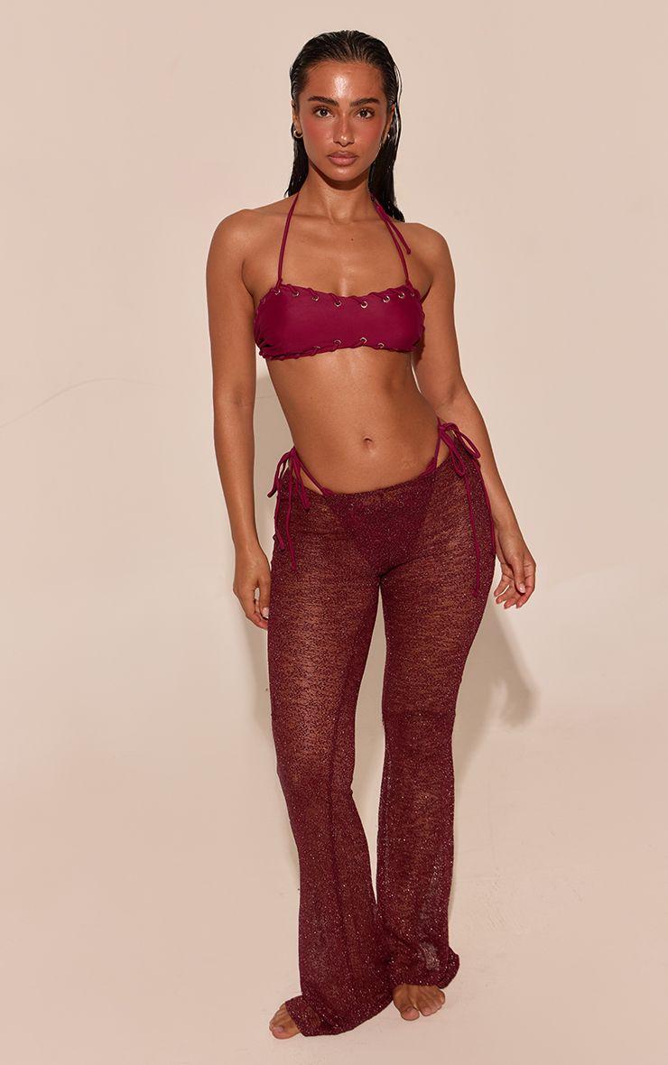 Sheer Glitter Fla Beach Trousers by PRETTYLITTLETHING