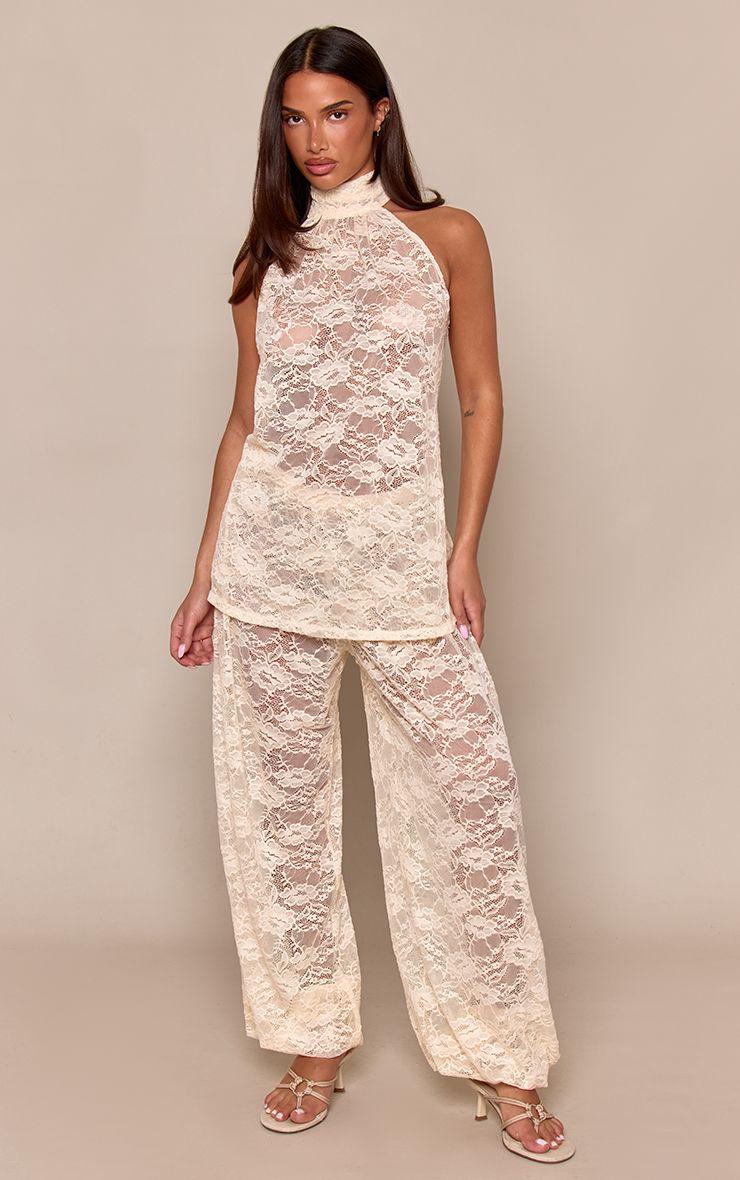 Sheer Lace Balloon Trousers Co-ord by PRETTYLITTLETHING