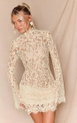 Sheer Lace Drape Long Sleeve Bodycon Dress by PRETTYLITTLETHING