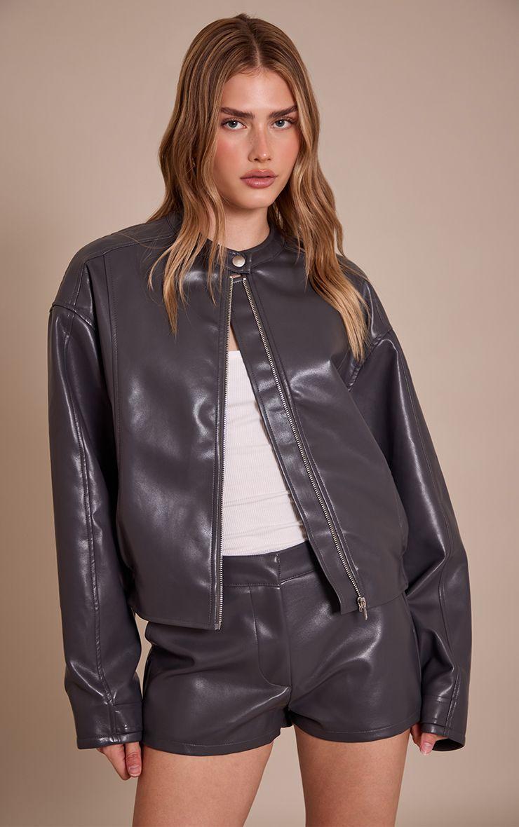 Soft Faux Leather Jacket Co-ord by PRETTYLITTLETHING