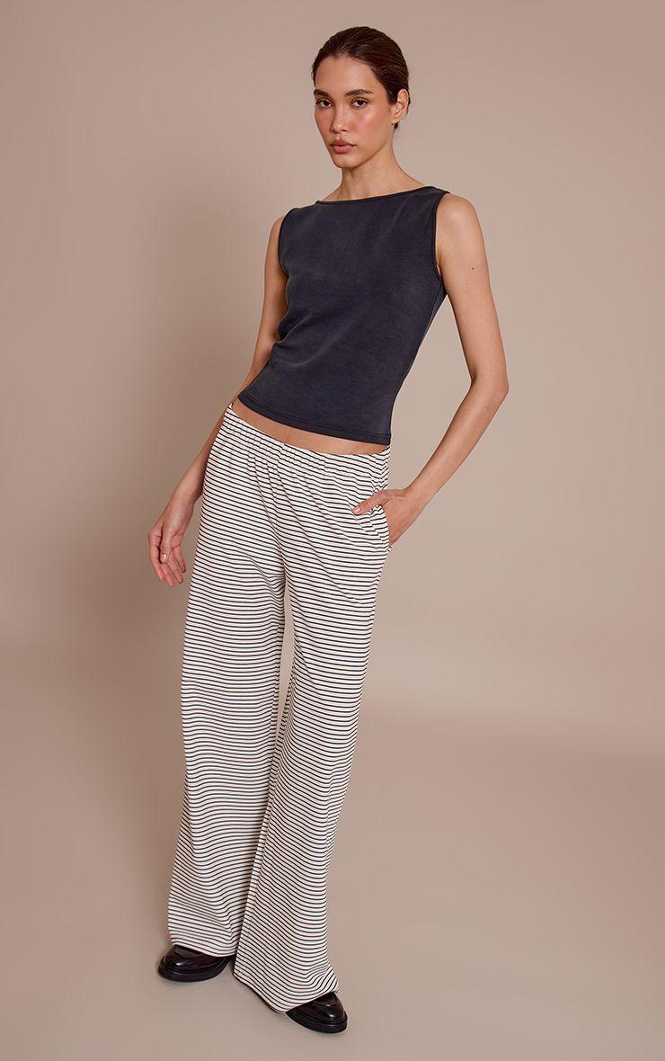 Stripe Heavy Cotton Wide Leg Trousers by PRETTYLITTLETHING