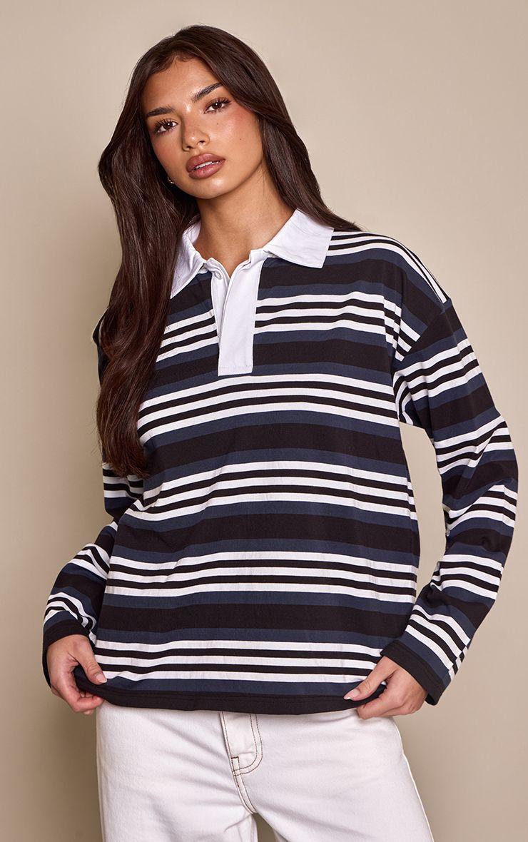 Striped Polo t-shirt by PRETTYLITTLETHING