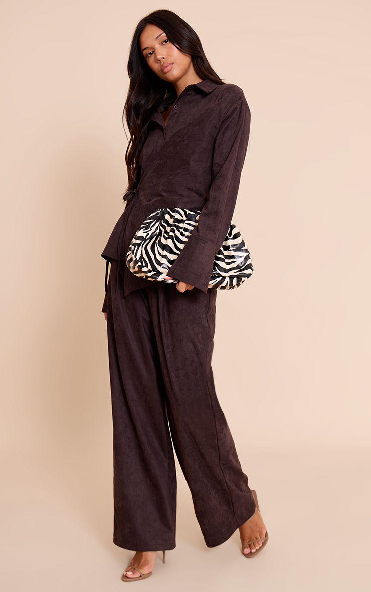 Suede Straight Leg Trouser by PRETTYLITTLETHING