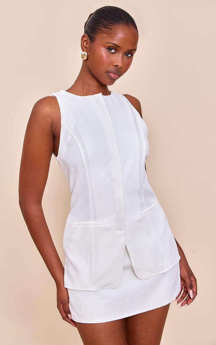 Tailored Woven Sleeveless Playsuit by PRETTYLITTLETHING