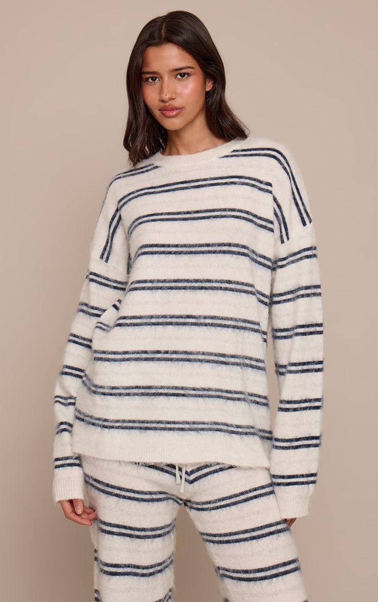 Tall  Brushed Aurora Striped Oversized T Shirt by PRETTYLITTLETHING