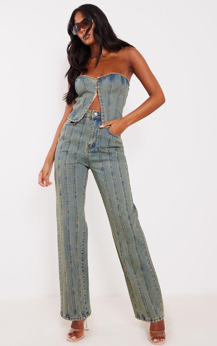 Tall  High Waist Paneled Seam Detail Jeans by PRETTYLITTLETHING