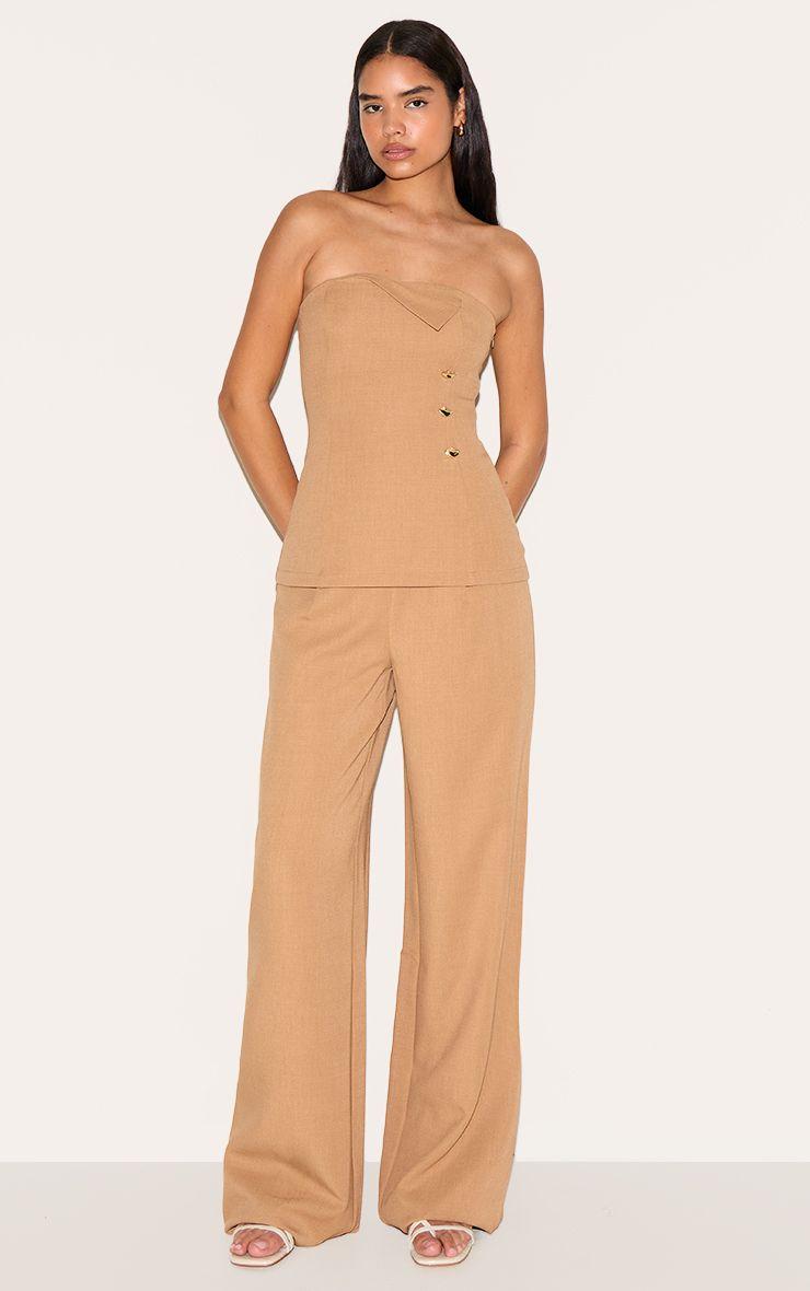 Tall  Mid Rise Tailored Wide Leg Trousers Co-ord by PRETTYLITTLETHING