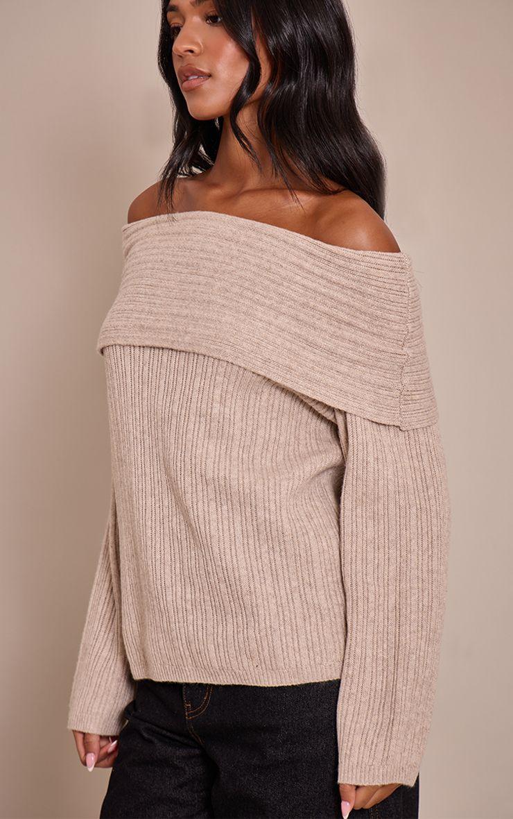Tall  Off The Shoulder Knit Long Sleeve Top by PRETTYLITTLETHING