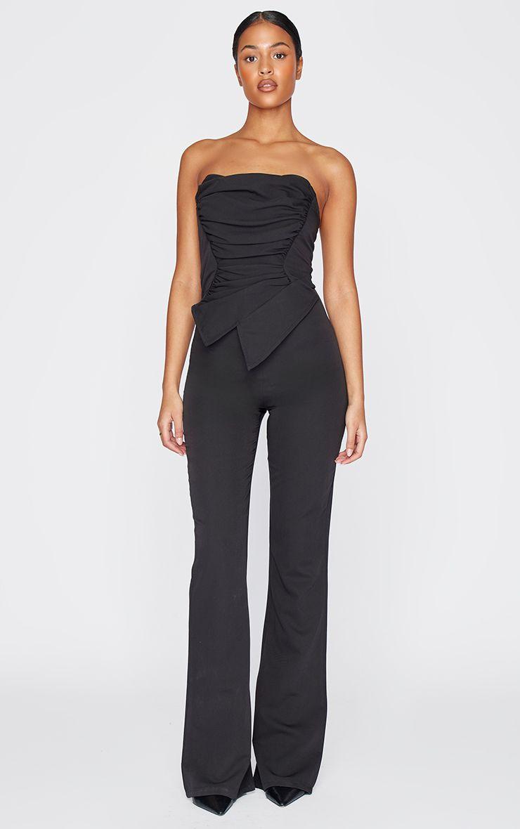 Tall  Ruched Pointed Corset Bandeau Jumpsuit by PRETTYLITTLETHING