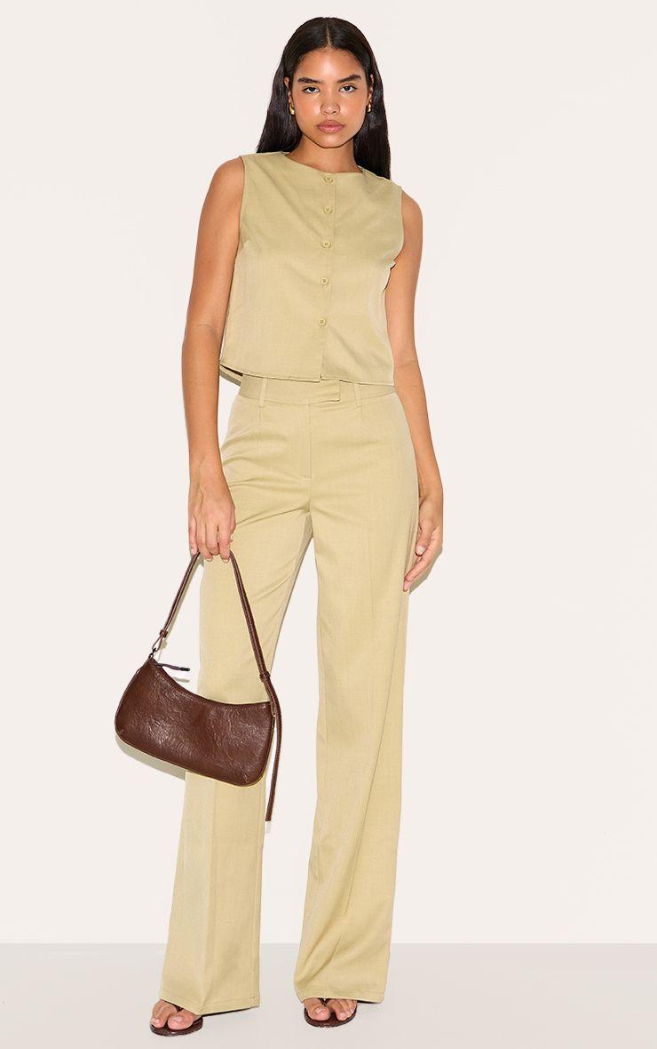 Tall  Tailored Mid Rise Straight Leg Trousers Co-ord by PRETTYLITTLETHING