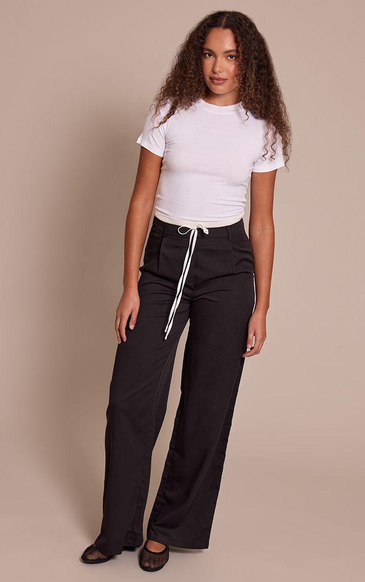 Tall  Woven Double Waistband Tailored Trousers by PRETTYLITTLETHING