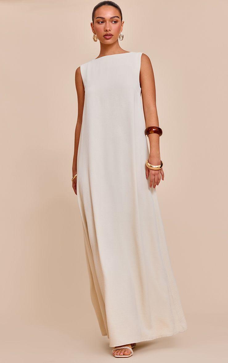 Textured Boat Neck Sleeveless Maxi Dress by PRETTYLITTLETHING