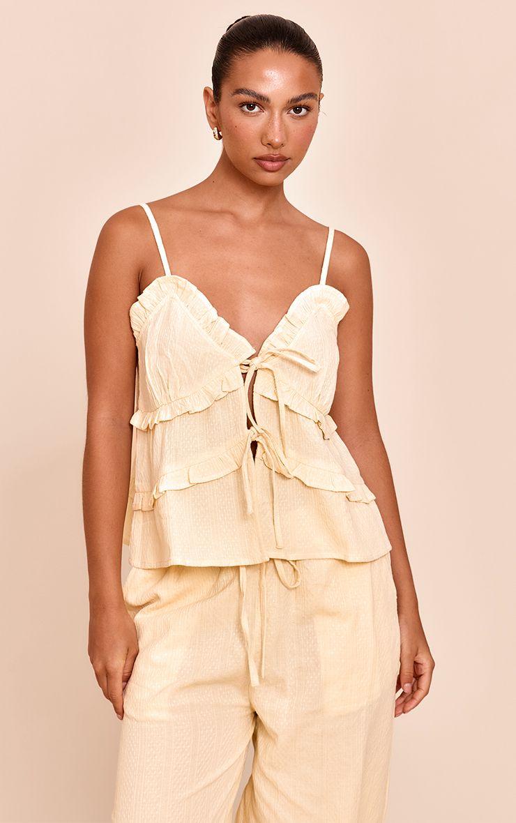 Textured Strappy Cami Top by PRETTYLITTLETHING