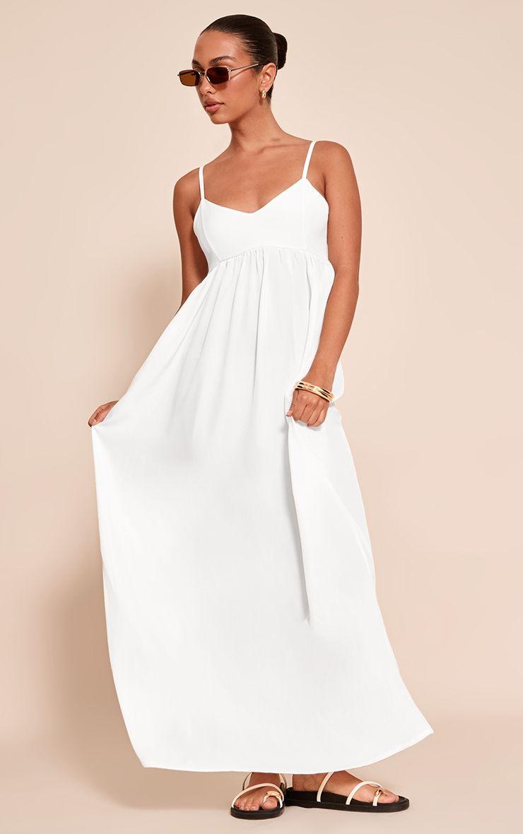 Textured Strappy Scoop Neck Sleeveless Maxi Dress by PRETTYLITTLETHING
