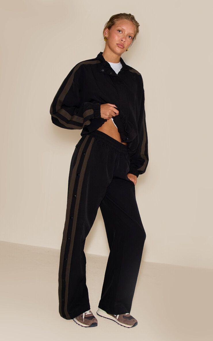 Tricot Stripe Detail Zip Through Track Jacket by PRETTYLITTLETHING