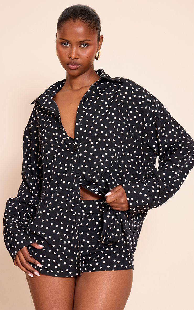 Woven Oversized Polka Dot Shirt Co-ord by PRETTYLITTLETHING