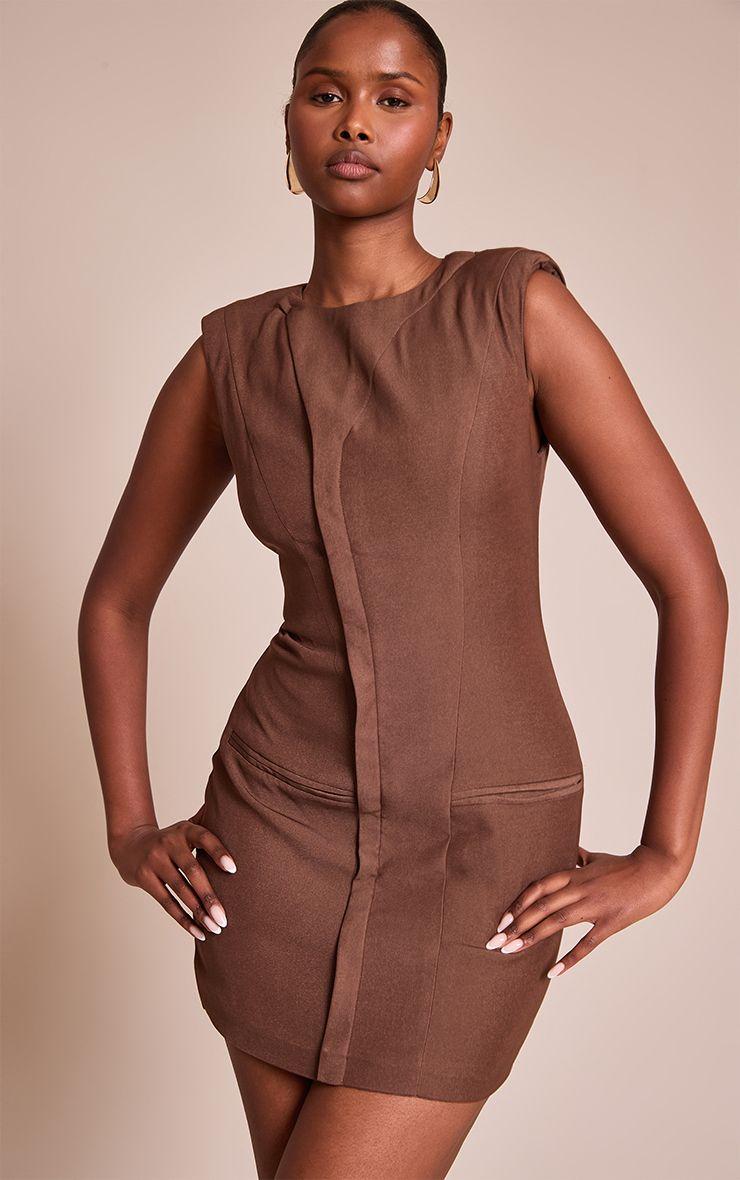 Woven Seam Detail Mini Dress by PRETTYLITTLETHING