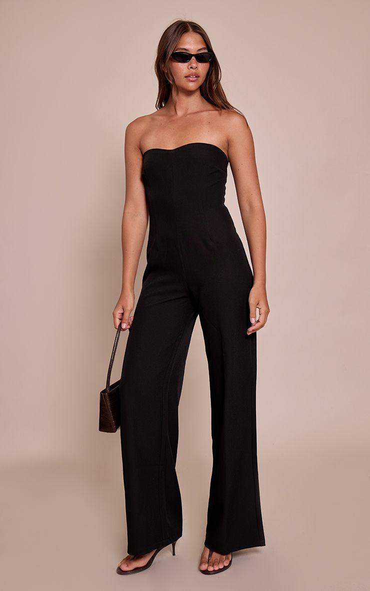 Woven Sweet Heart Neck Wide Leg Jumpsuit by PRETTYLITTLETHING