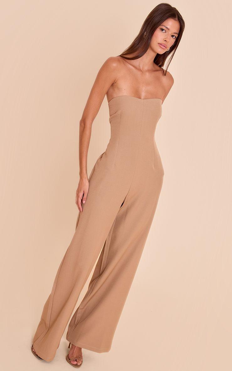Woven Sweetheart Neck Wide Leg Jumpsuit by PRETTYLITTLETHING