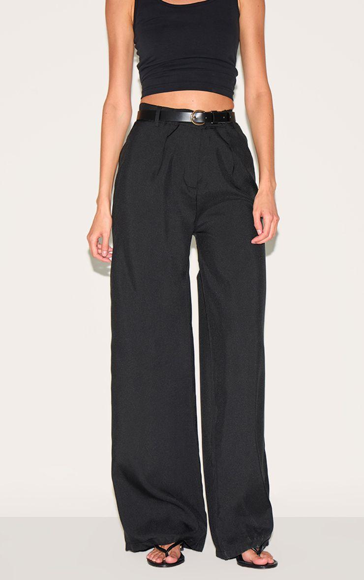 Woven Tailored High Waist Wide Leg Trousers by PRETTYLITTLETHING