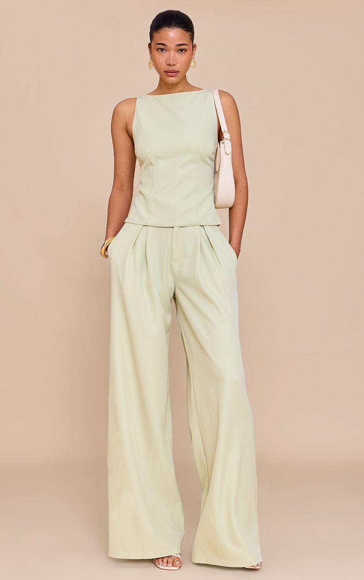 Woven Tailored Wide Leg Trousers by PRETTYLITTLETHING