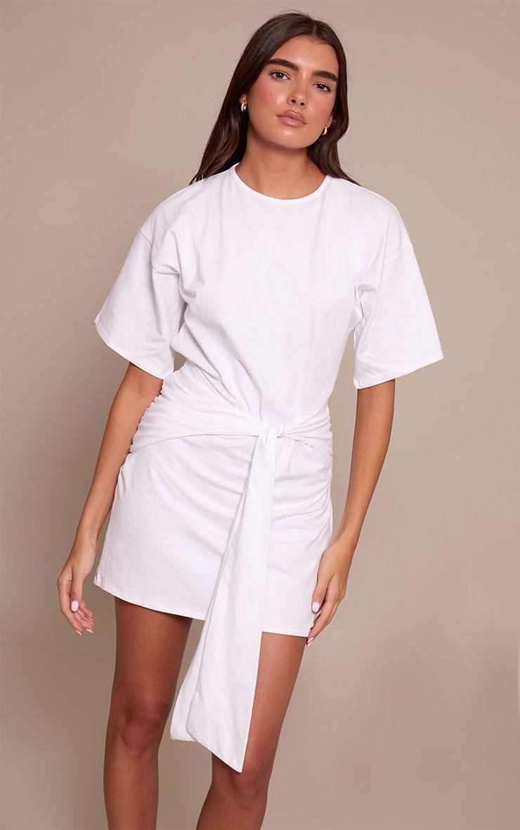 Wrap Detail T-Shirt Dress by PRETTYLITTLETHING