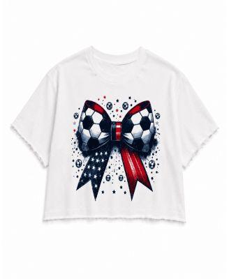 Girls' USA Soccer Bow Crop Top - Big Kid by PRINCE PETER COLLECTION