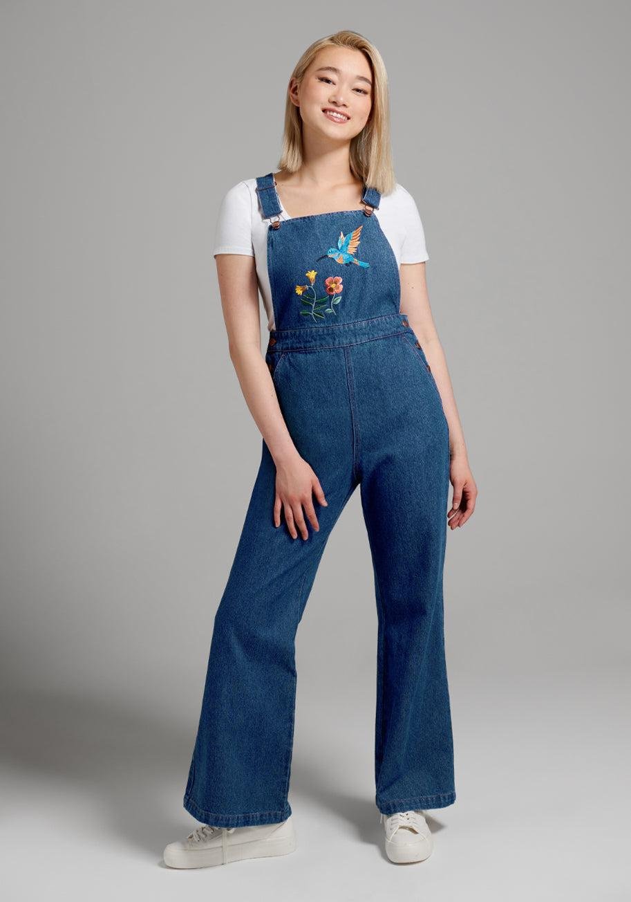 Princess Highway Humming Along Embroidered Overalls by PRINCESS HIGHWAY