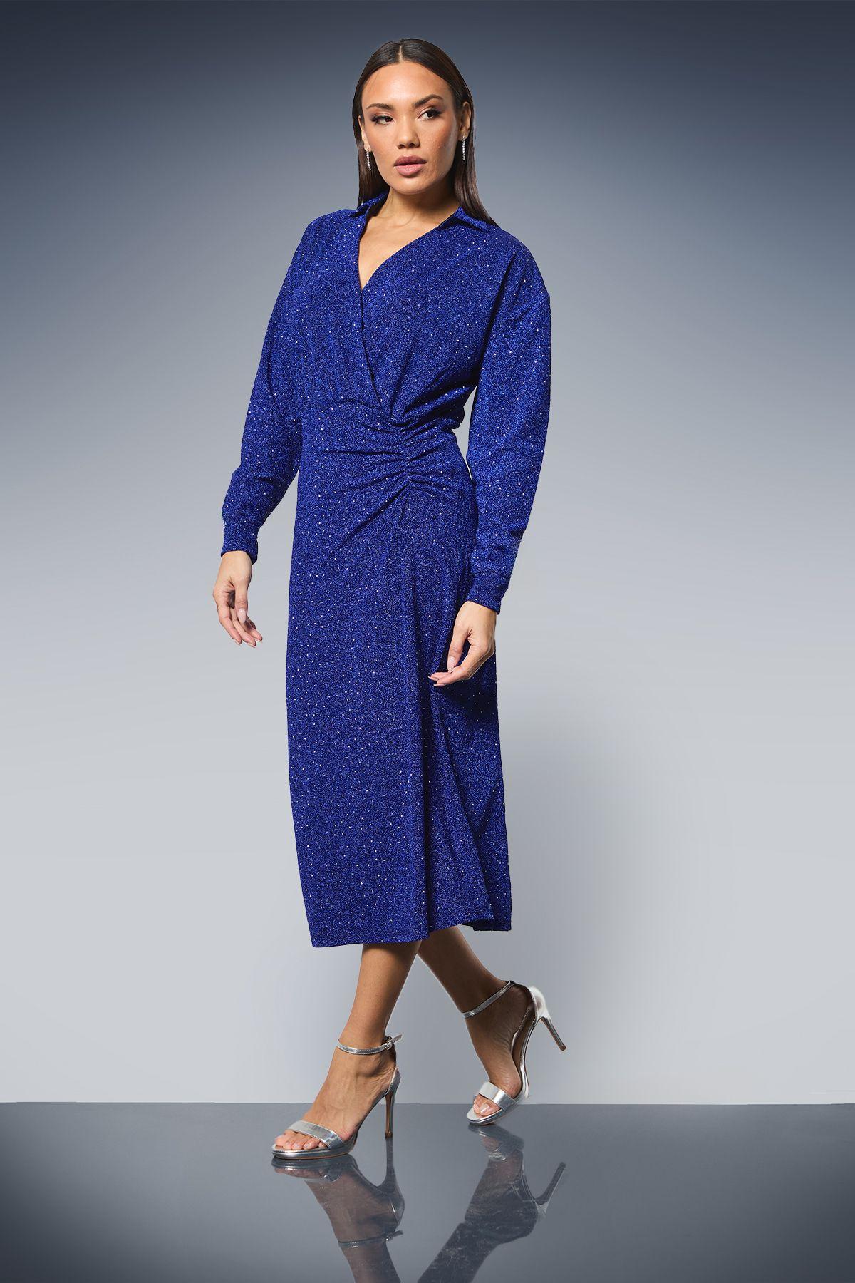 Blue Hot Fix Jersey Shirt Dress by PRINCIPLES