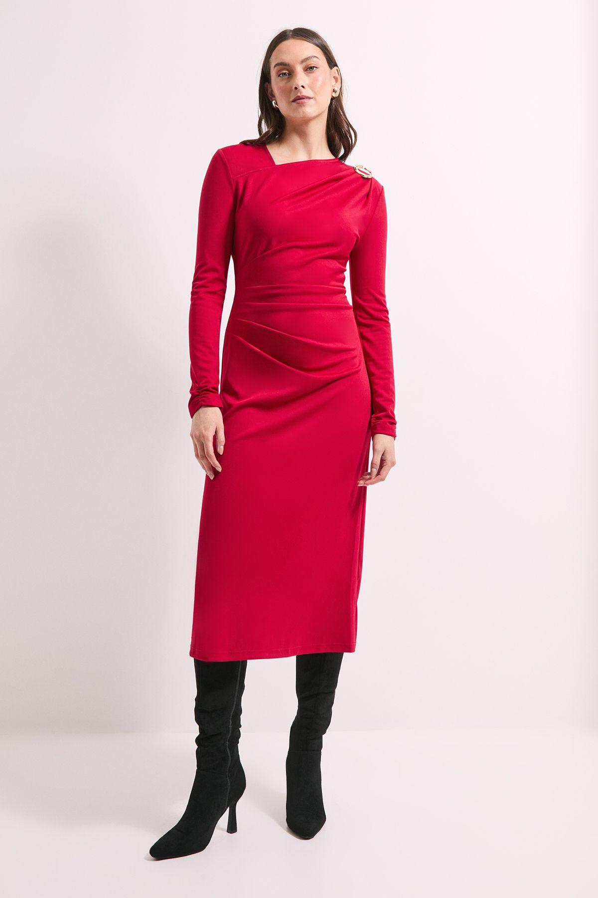 Buckle Detail Ponte Midi Dress by PRINCIPLES