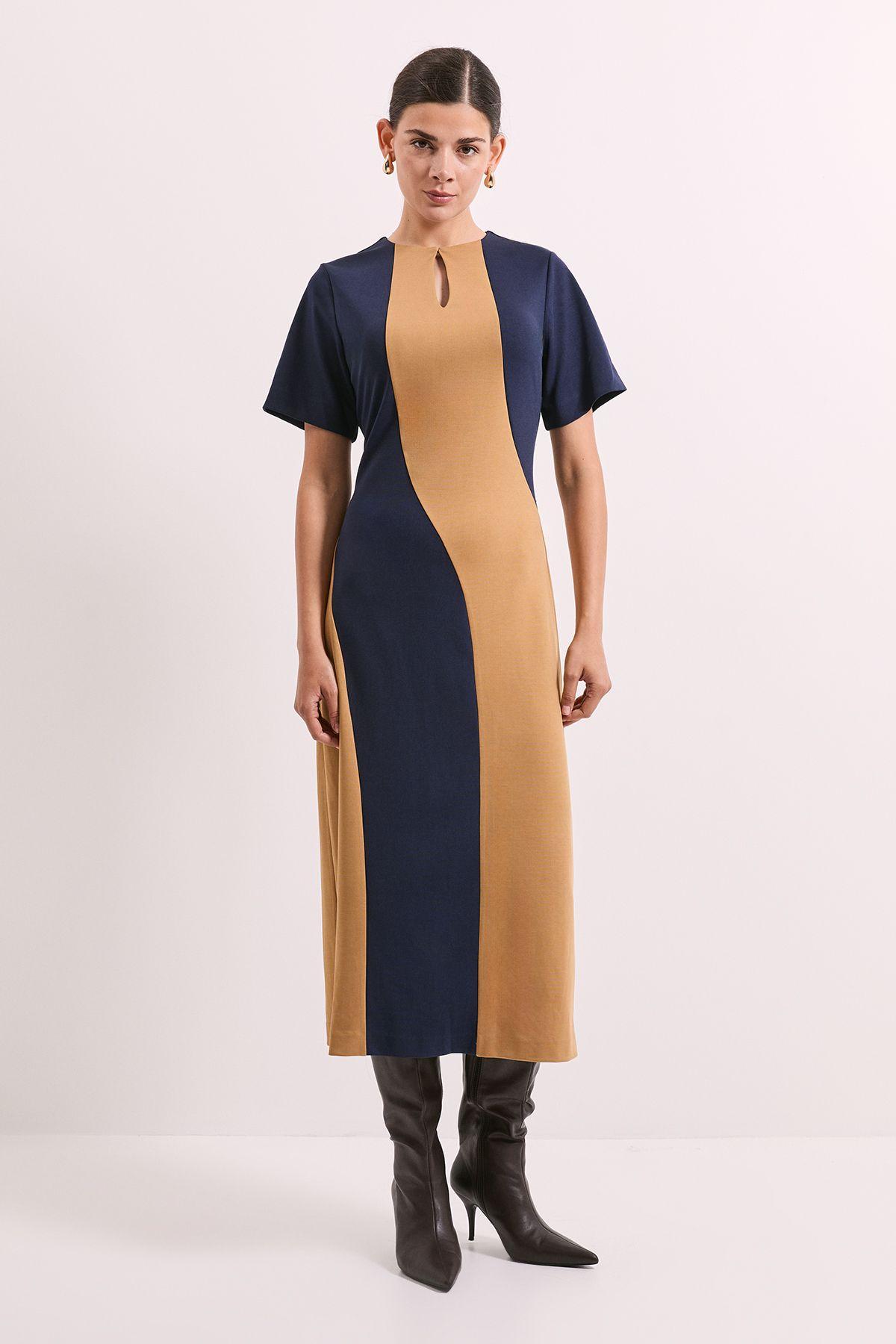 Colour Block Ponte Detail Midi Dress by PRINCIPLES