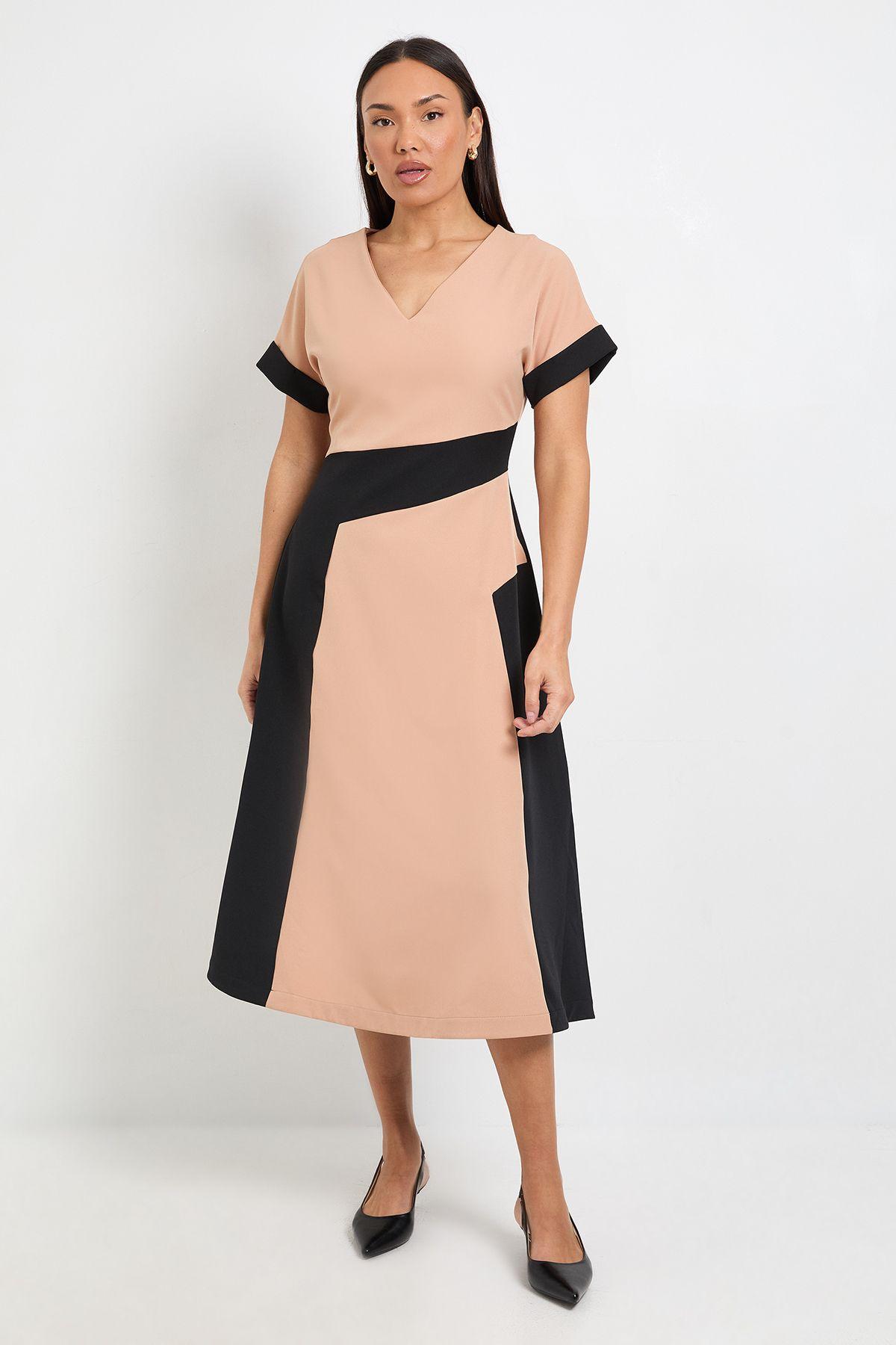 Contrast Roll Sleeve Midi Dress by PRINCIPLES