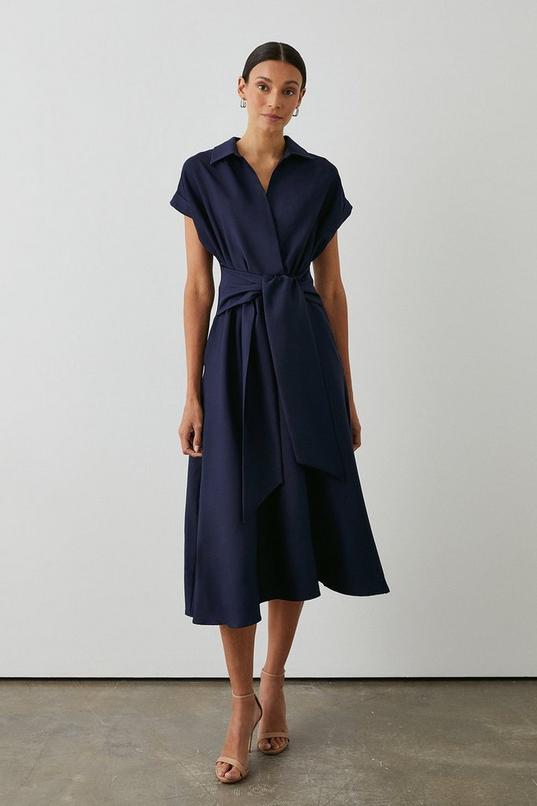 Formal Front Tie Shirt Midi Dress by PRINCIPLES