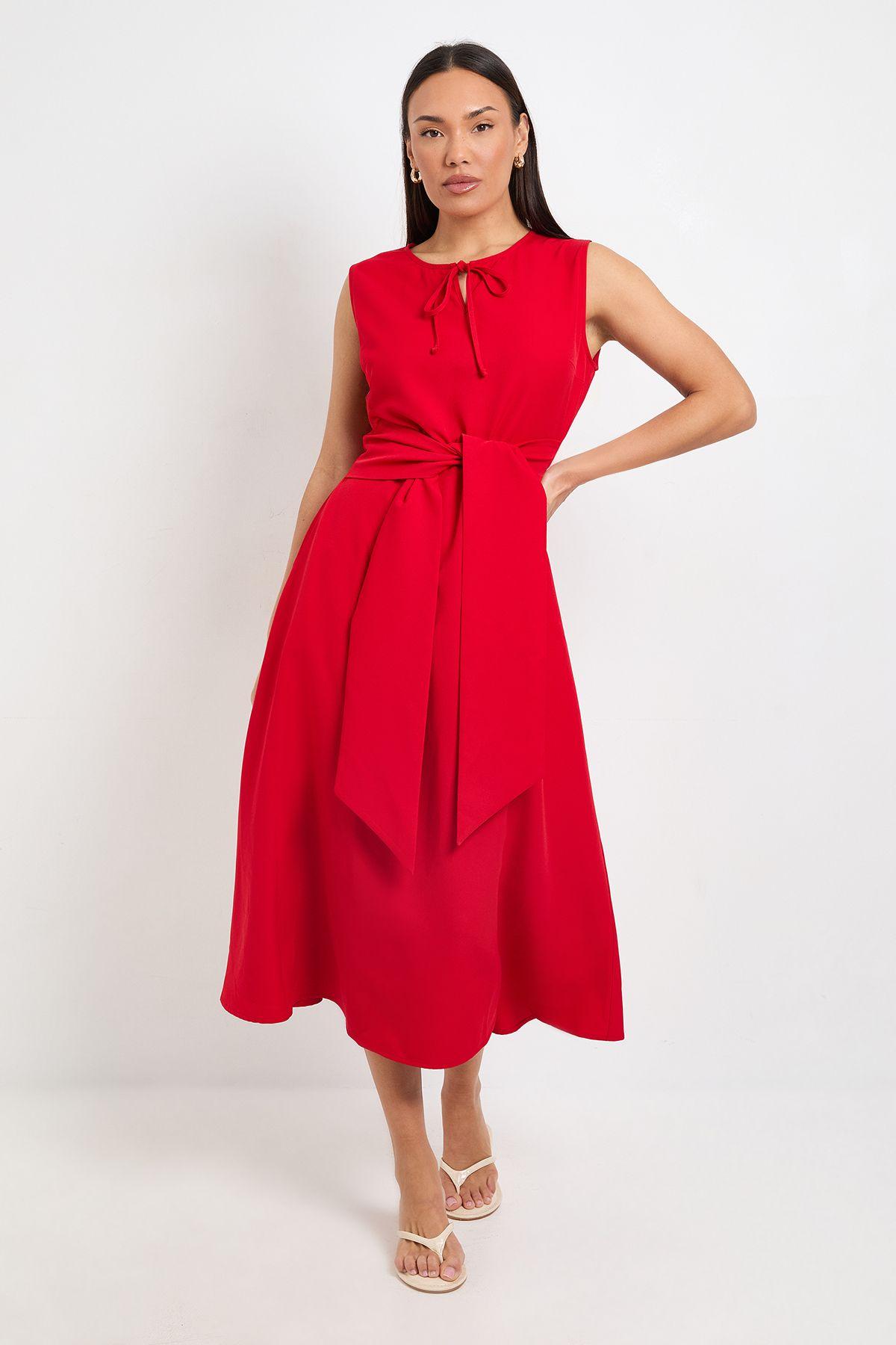 Formal Tie Front Belted Midi Dress by PRINCIPLES