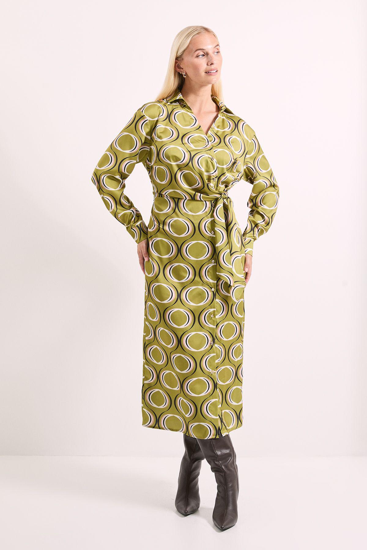 Geo Satin Collar Midi Dress by PRINCIPLES