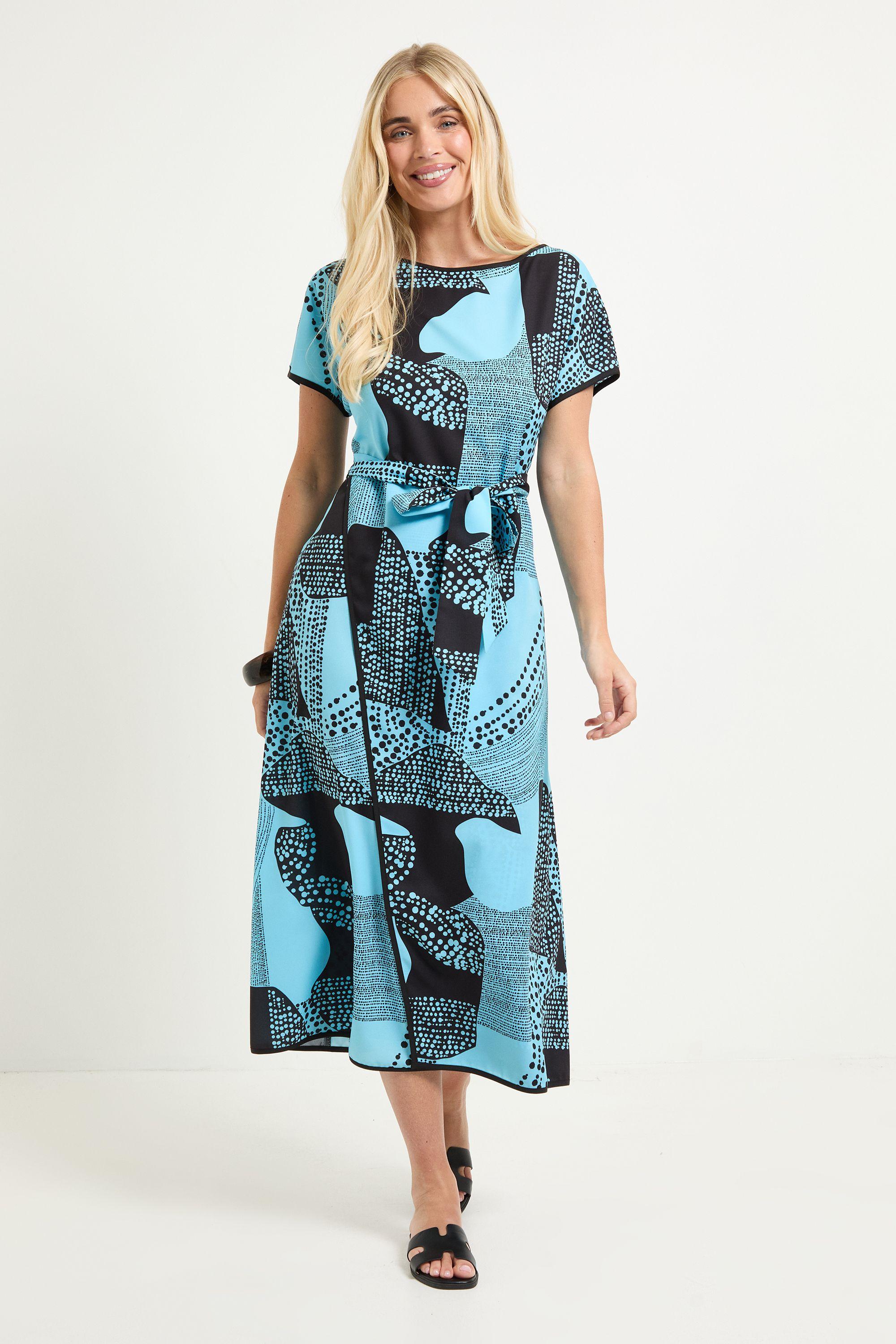 Petite Geo Wrap Midi Dress by PRINCIPLES