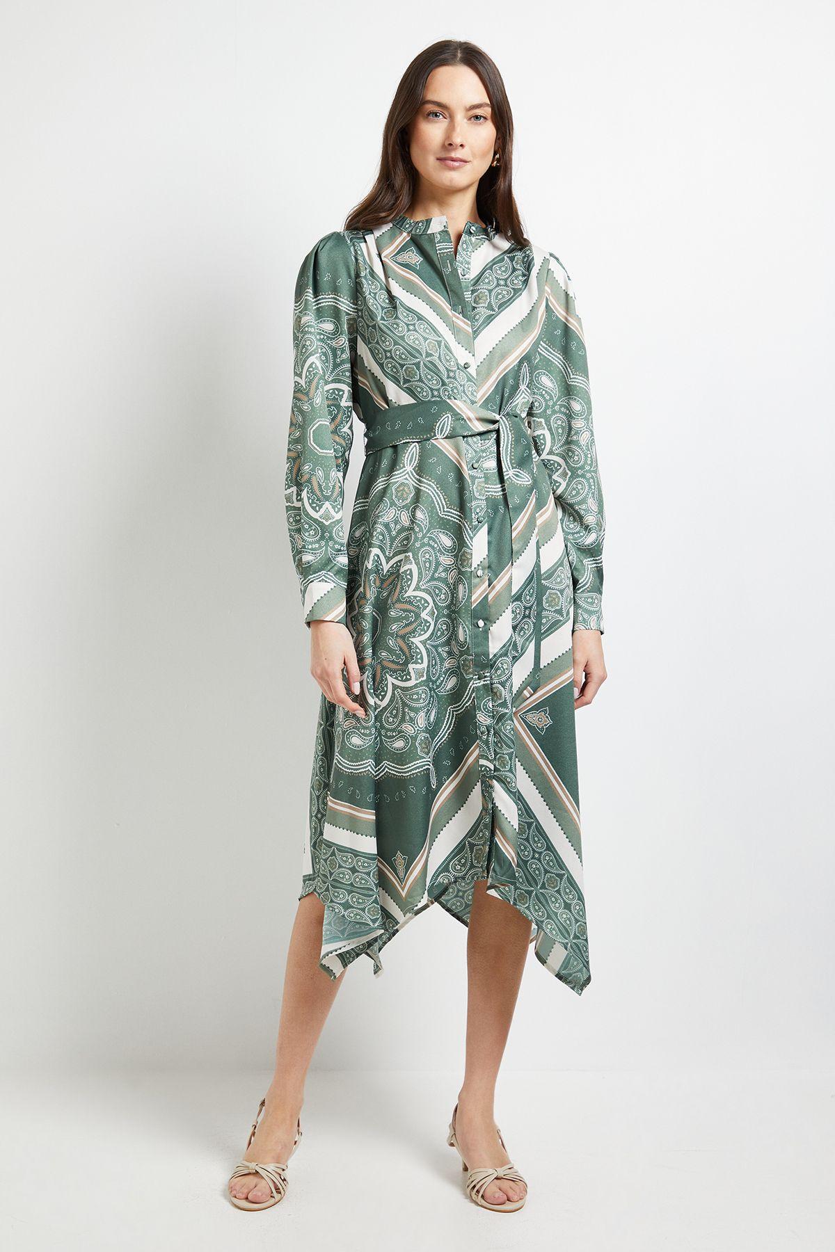 Scarf Print Belted Shirt Dress by PRINCIPLES
