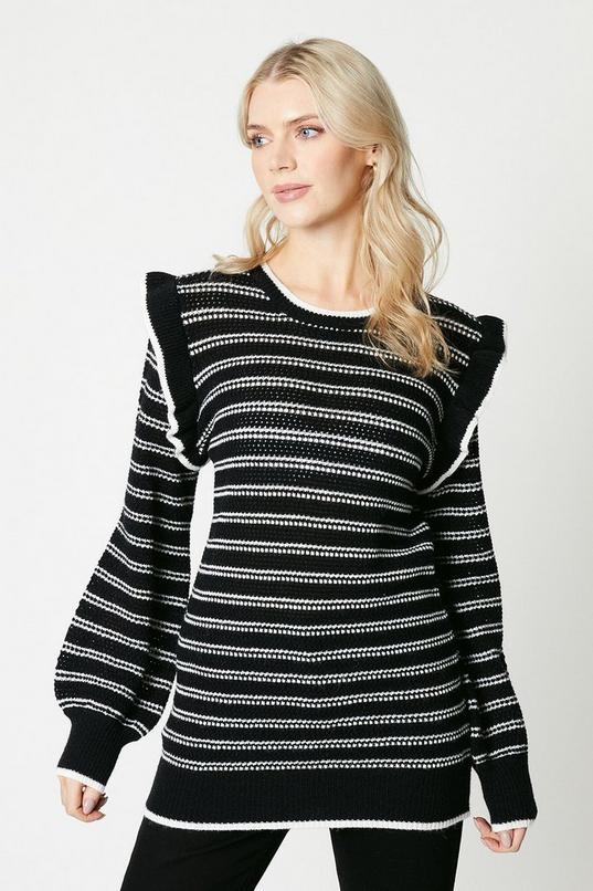 Stripe Frill Sleeve Tunic by PRINCIPLES