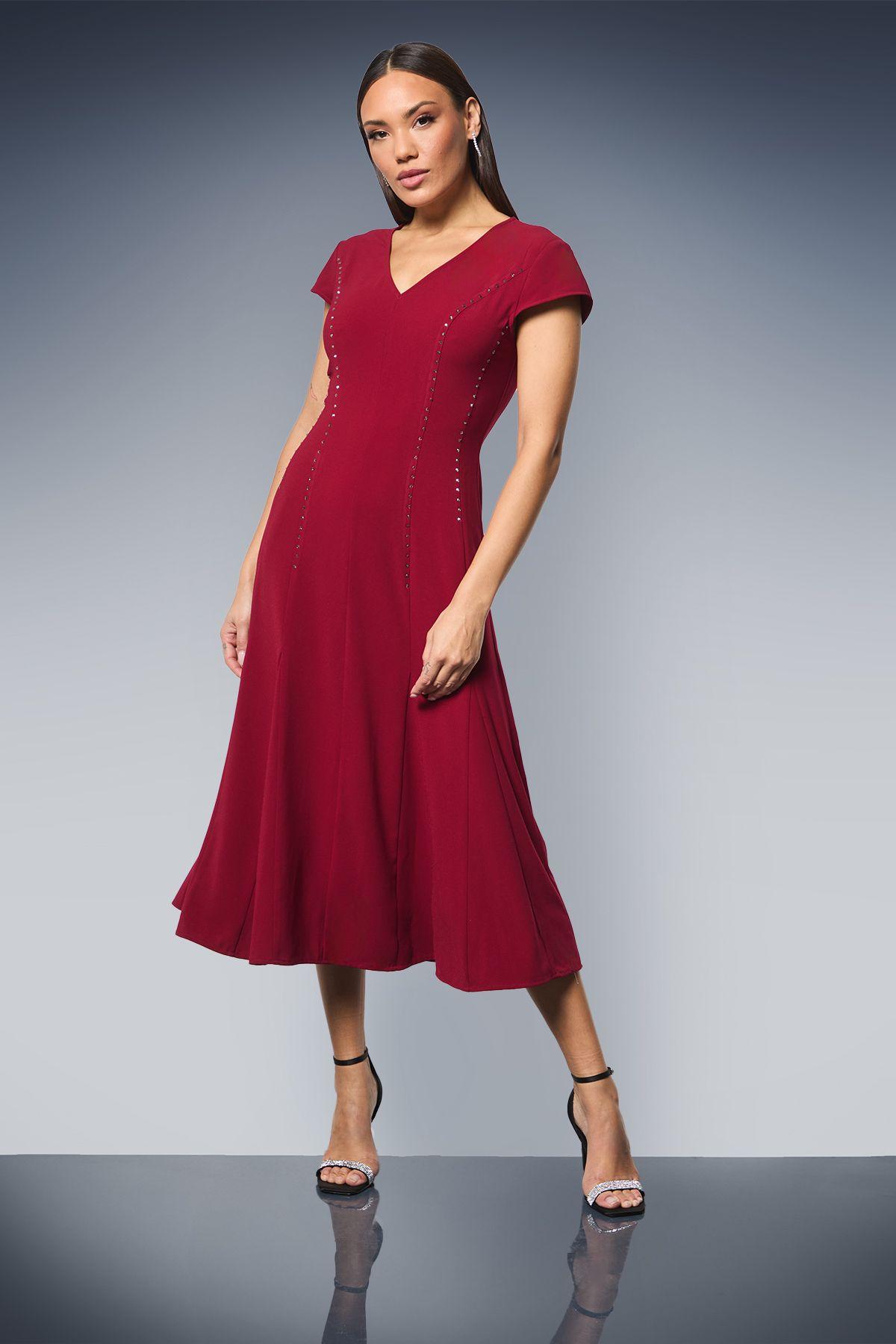 Studded Fit & Flare Crepe Midi Dress by PRINCIPLES