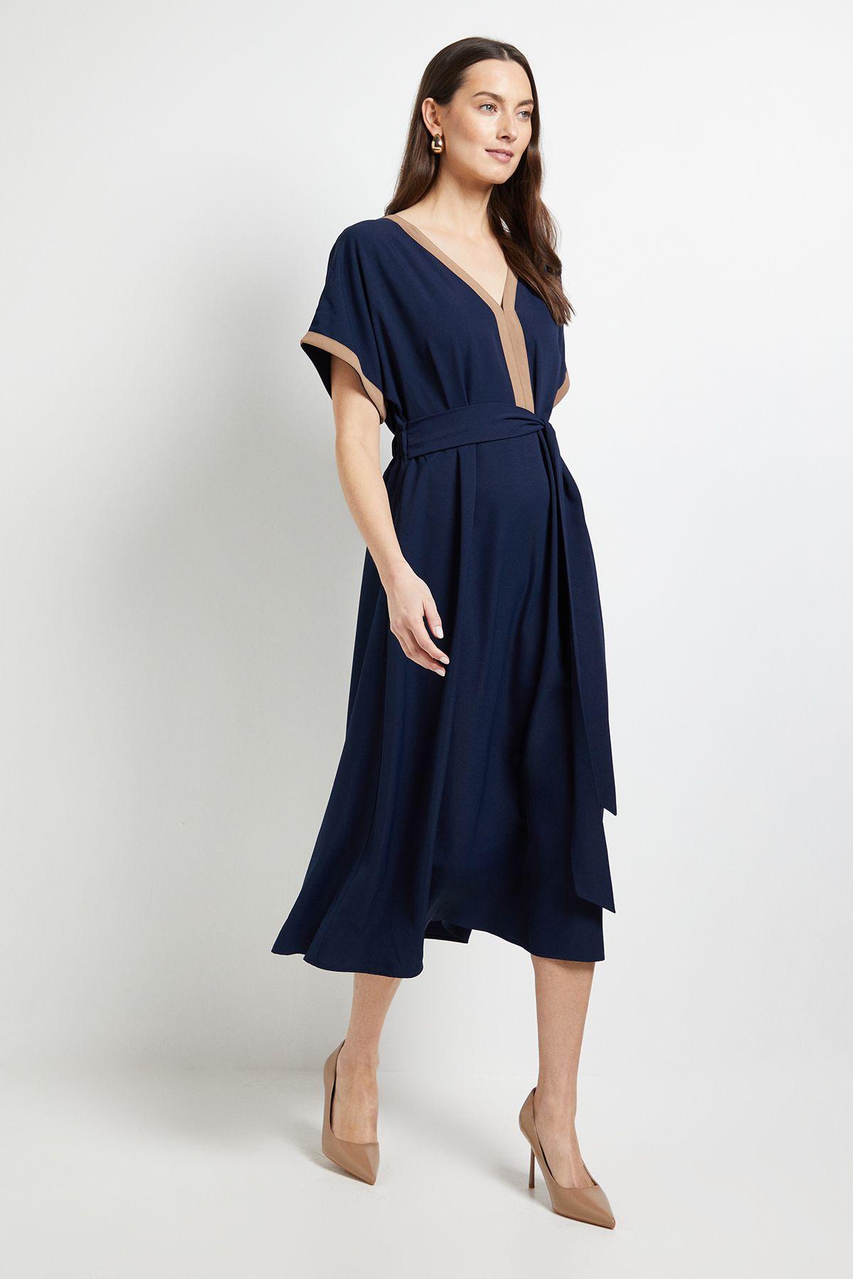 Tailored Contrast Fit & Flare Midi Dress by PRINCIPLES