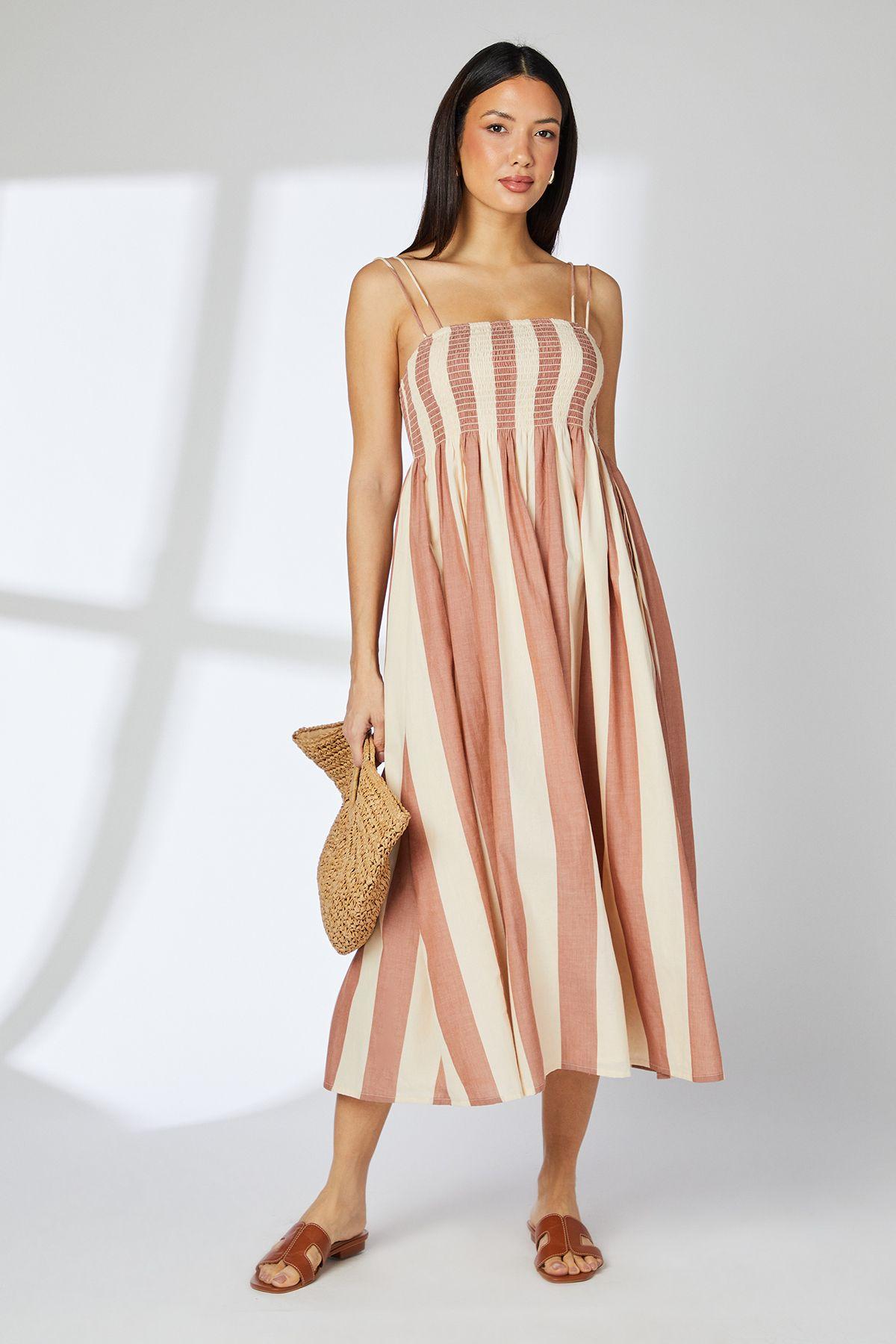 Terracotta Stripe Sundress by PRINCIPLES