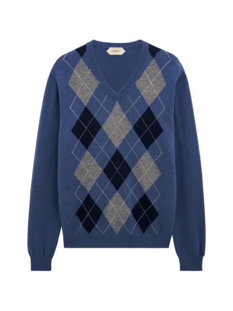 V-neck argyle sweater by PRINGLE OF SCOTLAND