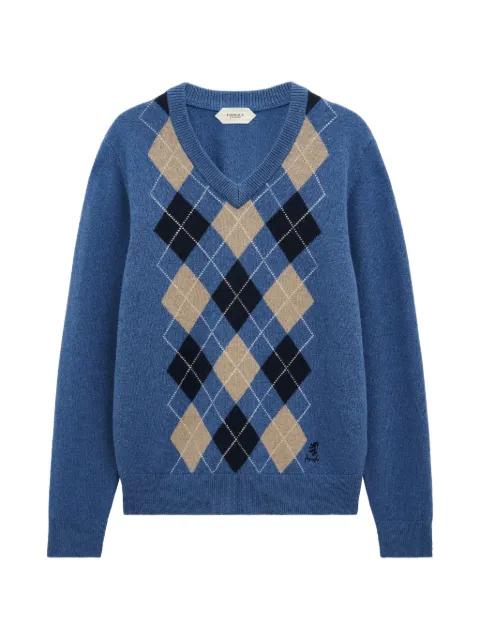 argyle V-neck sweater by PRINGLE OF SCOTLAND