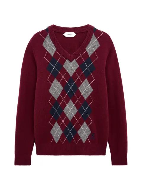 argyle V-neck sweater by PRINGLE OF SCOTLAND