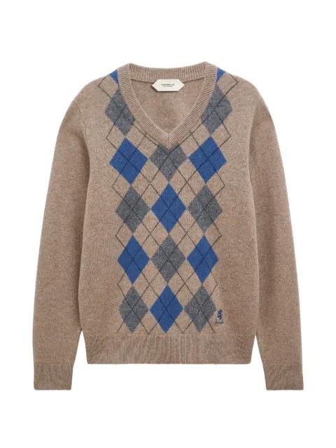 argyle V-neck sweater by PRINGLE OF SCOTLAND