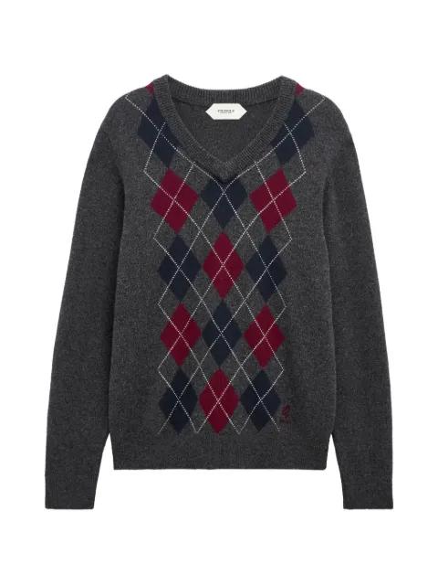 argyle V-neck sweater by PRINGLE OF SCOTLAND